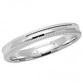 Silver Milligrain Edge Wedding Ring 3mm J