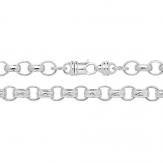 Silver Oval Engraved Belcher Chain 22 inch