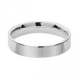Silver Flat Court Wedding Ring 4mm V