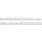 Silver Flat Open Curb Chain 20 Inch
