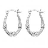 Silver Fancy Hoop Earrings 22x15mm