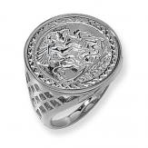 Silver St George Coin Ring Size T