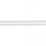 Silver Flat Open Curb Necklet 24 Inch