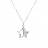 Silver CZ Star Pendant & Chain 18 Inch