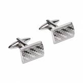 Stainless Steel Cufflinks With Woven Pattern