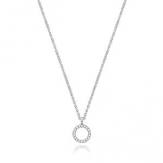 Silver Rhodium Plated CZ Initial Necklace O
