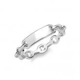 Silver ID Chain Link Ring Size R