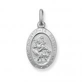 Silver Oval St Christopher Pendant  23x12mm