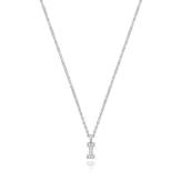 Silver Rhodium Plated CZ Initial Necklace I