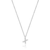 Silver Rhodium Plated CZ Initial Necklace X