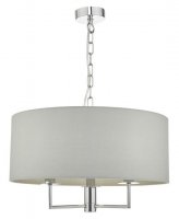 Dar Jamelia 3lt Pendant Polished Chrome & Grey