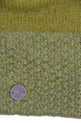 Pure Wool Moss stitch - baggy beanie - green