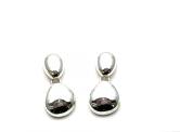 Silver Polished 2 Pebble Drop Stud Earrings