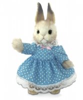Soft Toy Dressed Girl Bunny Rabbit by Hansa (28cm) 7833