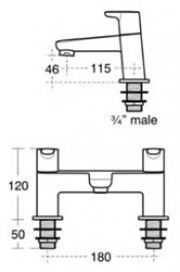 Ideal Standard Concept 2 Hole Bath Filler