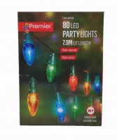 Premier Decorations 80 LED Party Lights - Multicoloured