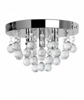 Chrome Droplet Flush Ceiling Fitting Clear Droplets - (21107)