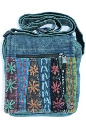 Small Hand Embroidered Bag - Teal