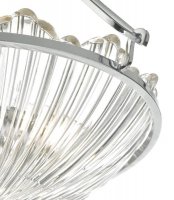 Dar Avril 3lt Pendant Polished Nickel & Glass