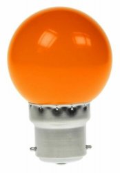 Pro-lite 1.5W 240V LED POLY GOLF BALL BC ORANGE - (GOLF/1.5W/BC/ORANGE)