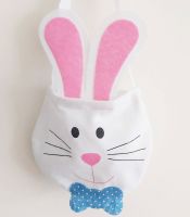 Easter Egg Hunt Felt White Rabbit Bunny Gift Bag