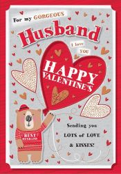 Valentine's Day Card - Deluxe Boxed - Husband - 3D Glitter - Regal