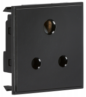 Knightsbridge 5A unswitched round socket module 50 x 50mm - black (NET5ABK)