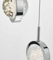 Dar Livia 5 Light Cluster LED Pendant Pol Chrome & Glass Spheres