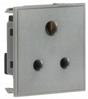 Knightsbridge 5A unswitched round socket module 50 x 50mm - grey (NET5AGY)