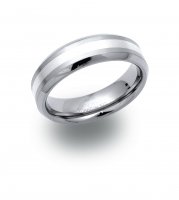 Gents Titanium silver Inlay Ring