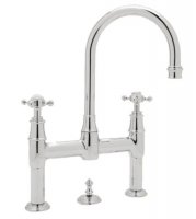 Perrin & Rowe Deck Mounted Basin Mixer with Crosshead Handles (3709)