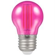 Crompton 4.5W LED Filament Coloured Harlequin Round ES Pink (13889)