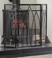 Inglenook Church 3 Panel Heavy Black Firescreen