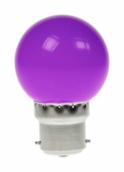 Pro-lite 1.5W 240V LED POLY GOLF BALL BC PURPLE - (GOLF/1.5W/BC/PURPLE)