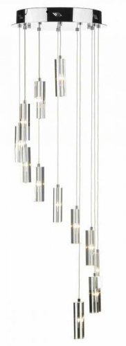 Dar Galileo 12 Light Stair Cluster Polished Chrome LED