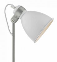 Dar Frederick Table Lamp White / Satin Chrome