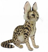 Soft Toy Serval Cat Sitting by Hansa (26cm) 8040