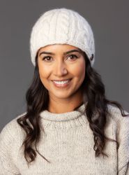 fleck - cable beanie - natural white