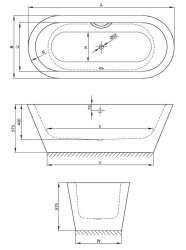 Bette Starlet Oval Silhouette Bath with Leg Set