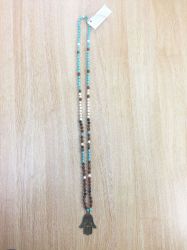 The HAMSA Mala - with Bronze Pendant