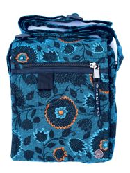 Small Print & Embroidered Bag - Aqua