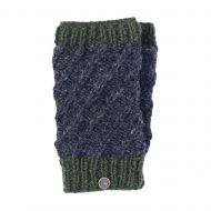 Fleece lined - contrast border - wristwarmer - Charcoal/green
