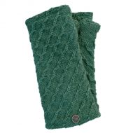 Hand knit - diagonal chain stitch wristwarmer - shale green