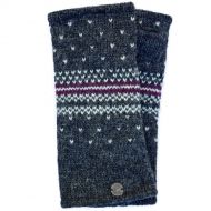 Pure wool - Nordic wristwarmers - grey/aubergine