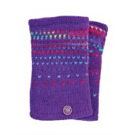 Hand knit - solar tick handwarmers - crown purple