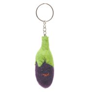 Aubergine - Wool Felt - Keyring