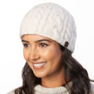 fleck - cable beanie - natural white