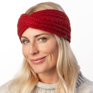 Pure Wool Fleece lined headband - twist - red