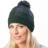 Naya Pure Wool - Mosaic bobble hat - pine green