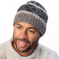 Natural Twine Beanie - Pure Wool - Marl Brown